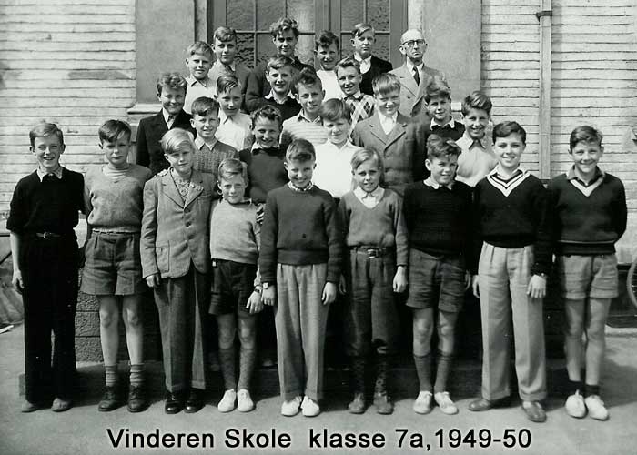 Klasse 7a 1949/50 på Vinderen skole