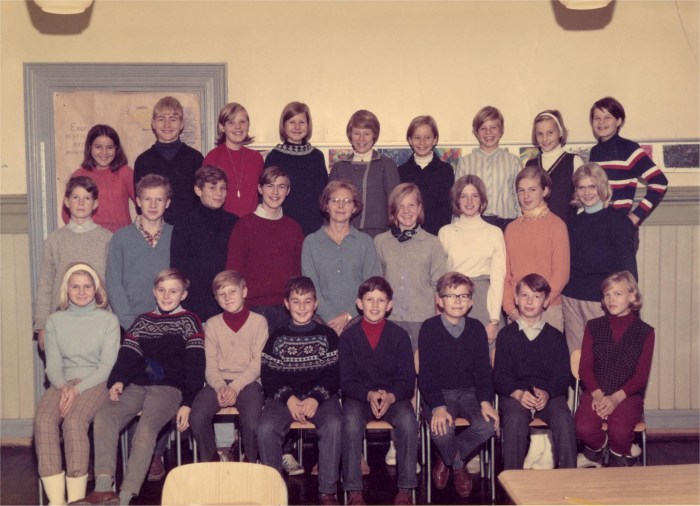 Klasse 7b 1967/68 på Vinderen skole